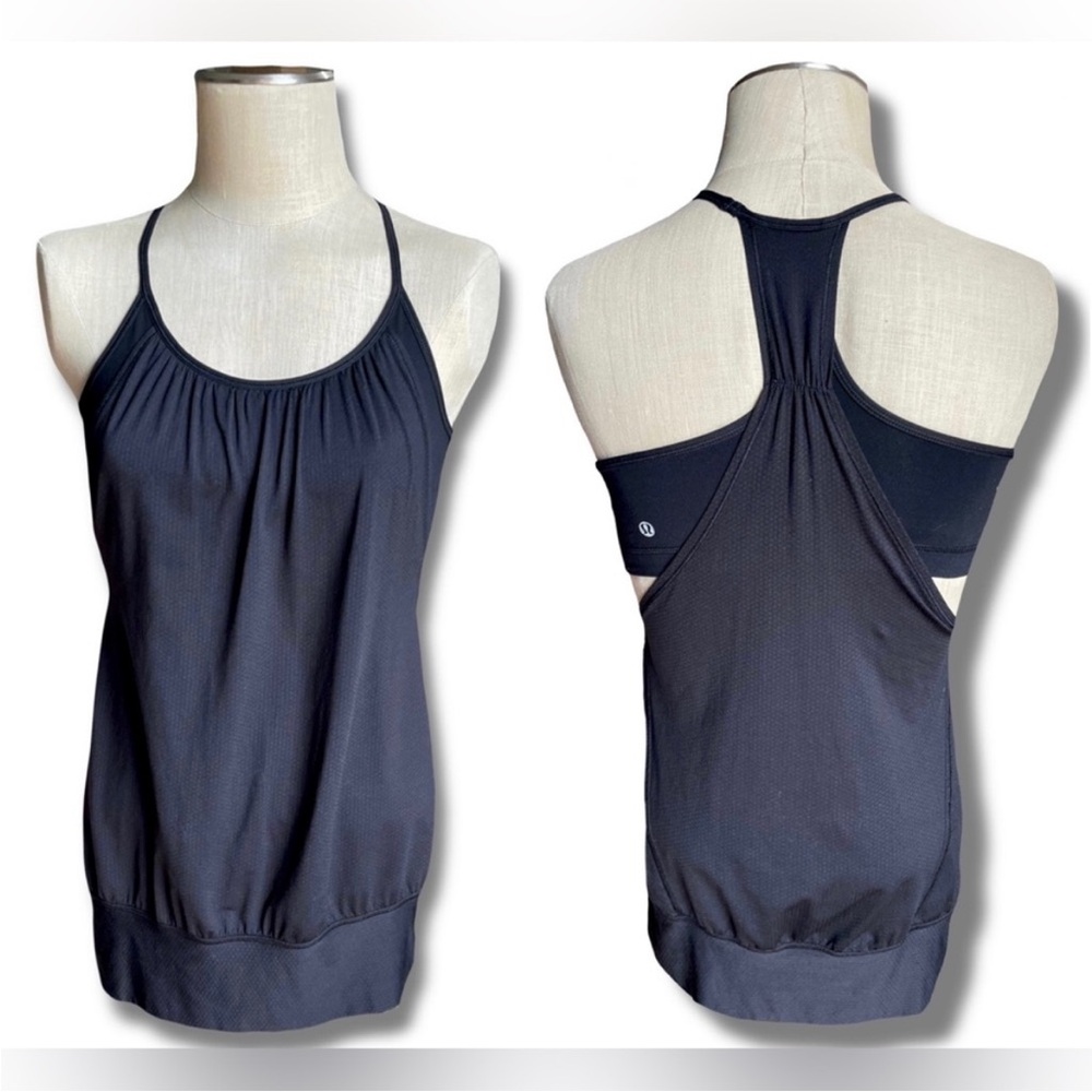 Lululemon Black No Limits Tank With Built In Bra Size 4
